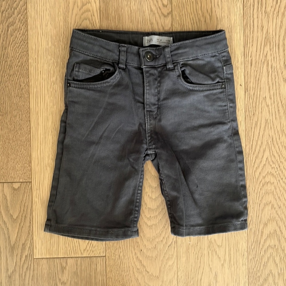 Grey denim shorts